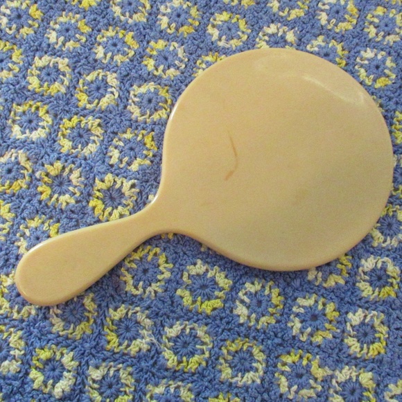 Vintage Celluloid Handheld Mirror - Picture 2 of 5